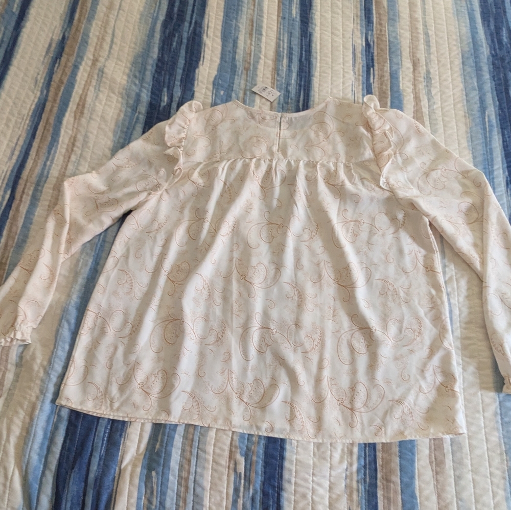 Loft Cream Blouse With Subtle Pattern - image 5
